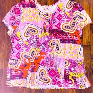 White Cross 3X scrub top